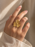 Golden Petal Bloom Ring