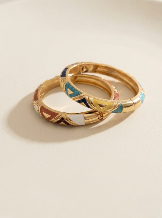 Nazaakat Patterned Enamel Bangle